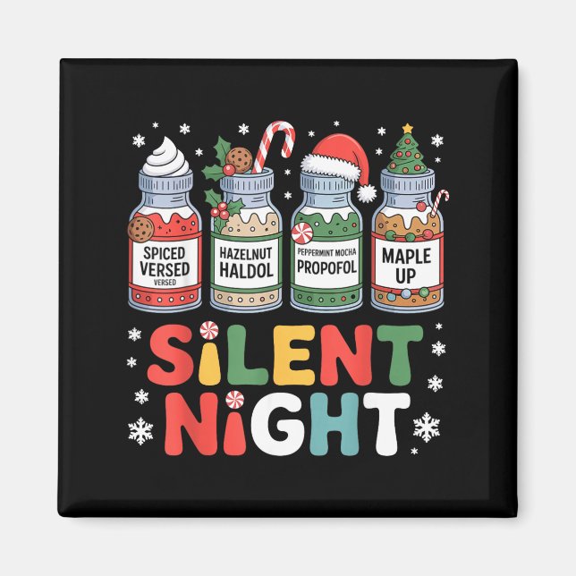 Aimant Funny Santa Profol Silent Night Icu Nurses Merry C (Devant)