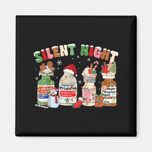 Aimant Funny Santa Profol Silent Night Icu Nurses Merry C (Devant)