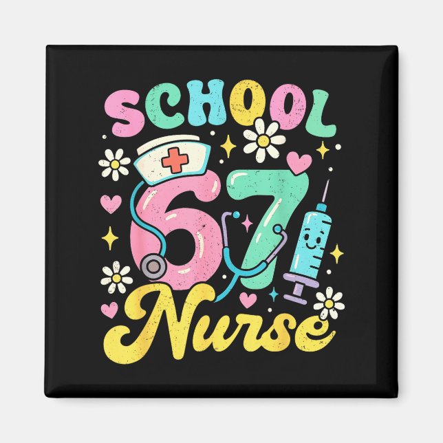 Aimant Funny School Nurse 67 Cute Medical Meme Design  (Devant)