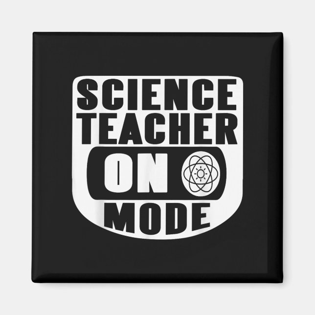 Aimant Funny Science Teacher On Mode Activated With Atom  (Devant)