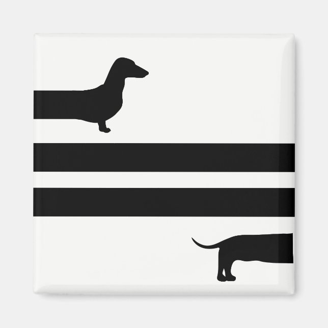 Aimant Funny silhouette Dachshund (Devant)