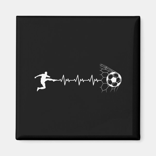 Aimant Funny Soccer Player Heart Pulse Graphic Srt Footba (Devant)