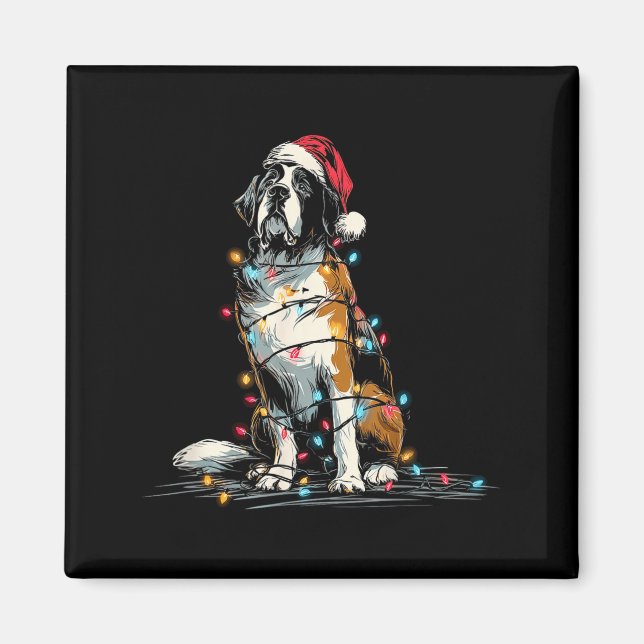 Aimant Funny St. Saint Bernard Christmas Graphics Dog Lig (Devant)