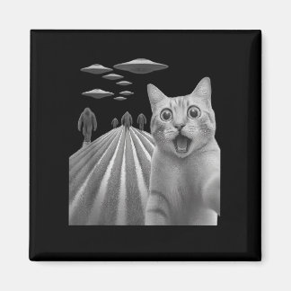 Aimant Funny Surpris Selfie Chat Peur Avec Le Pied De Feu