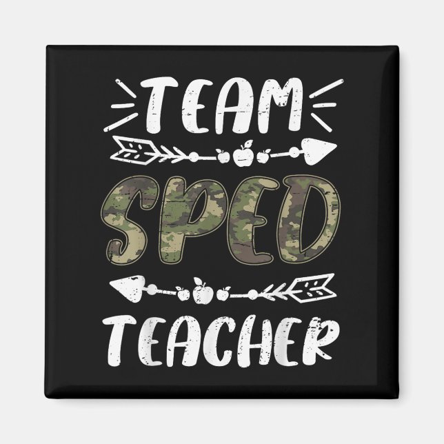 Aimant Funny Team Sped Teacher Camo Teacher Student Back  (Devant)