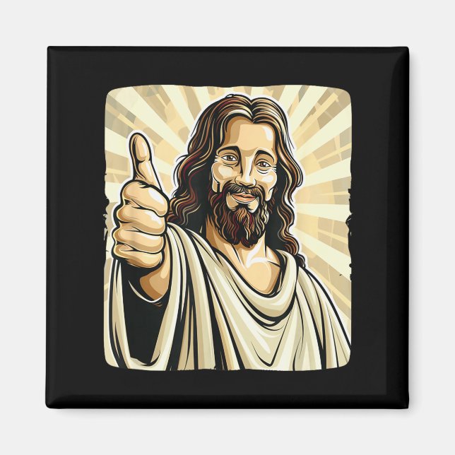 Aimant Funny Thumb Up With Jesus Christ Costume  (Devant)