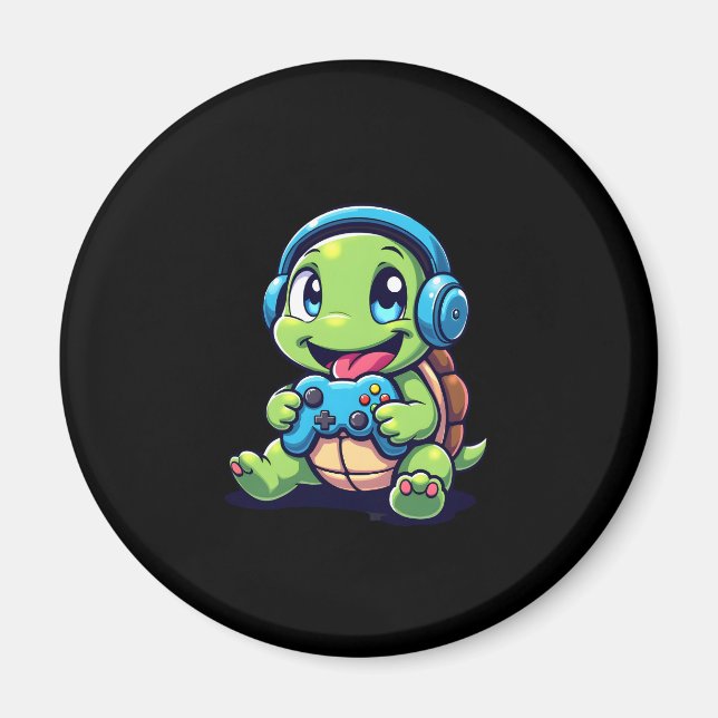 Aimant Funny Turtle Gamer Gaming Turtles Video Game (1) (Devant)