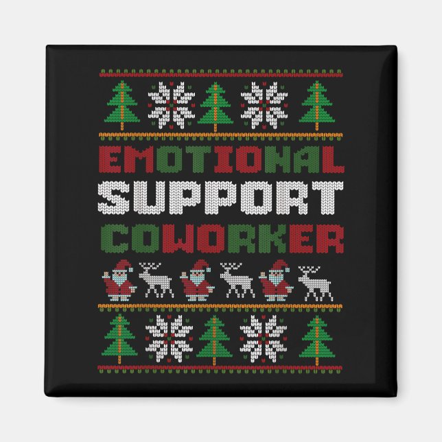 Aimant Funny Ugly Christmas Sweater Emotional Suprt Cowor (Devant)