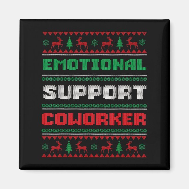Aimant Funny Ugly Christmas Sweater Emotional Suprt Cowor (Devant)