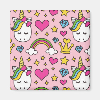 Aimant Funny Unicorn Motif rose Magique Cheval mignon