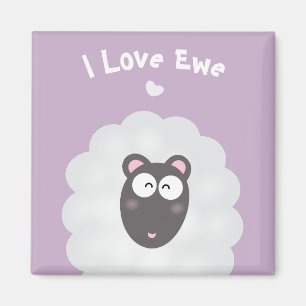Aimant Funny Whimsical Pun I Love You Sweet Pastel Purple
