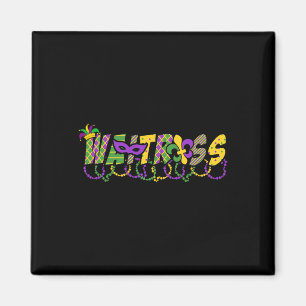 Aimant Funny Witress Mardi Gras Shirt Festival Festival M