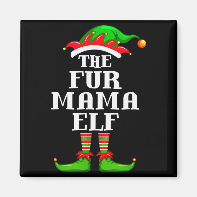 Aimant Fur Mama Elf Matching Family Group Christmas Party (Devant)