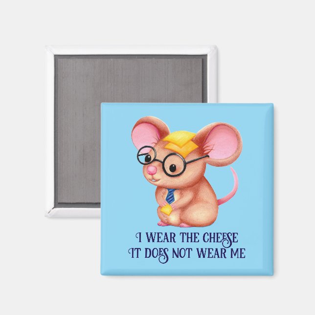 Aimant Furry Cheese Man Business Mouse Tie Glasses Nerdy (Recto/Verso)