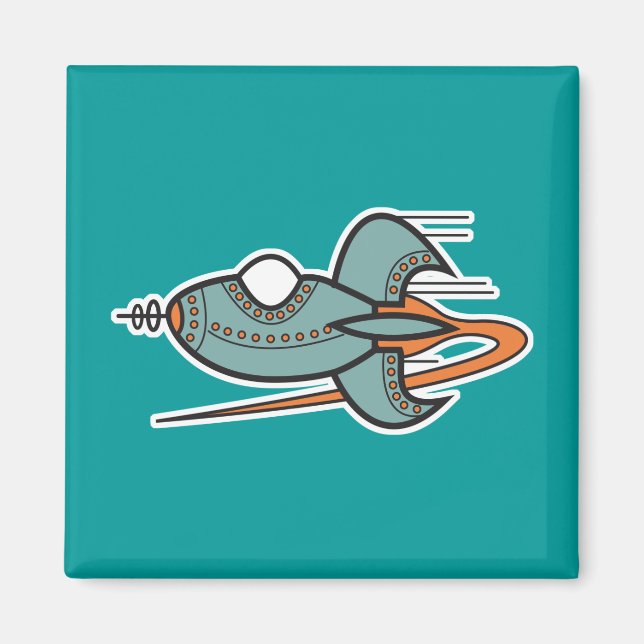 Aimant fusée rétro (Devant)