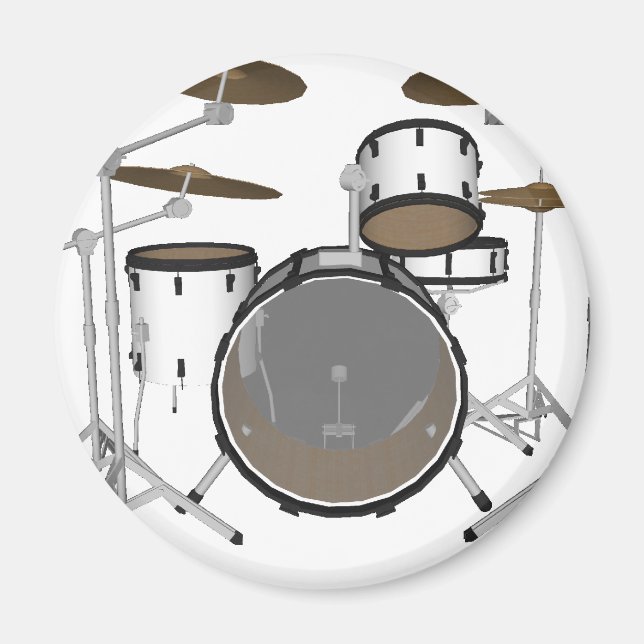 Aimant Fûts : Kit de tambour blanc : modèle 3D : (Devant)