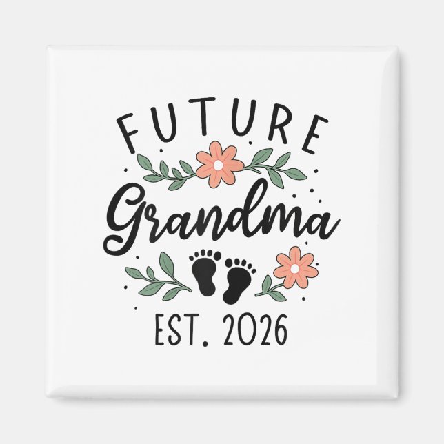 Aimant Futur Grandma 2026 Faire-part De Grossesse Pour L' (Devant)