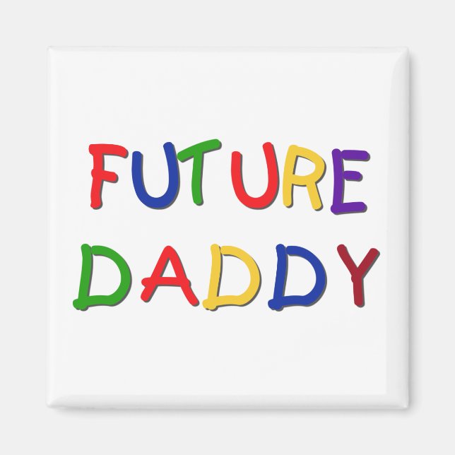 Aimant Futur papa Couleurs primaires Tshirts et cadeaux (Devant)