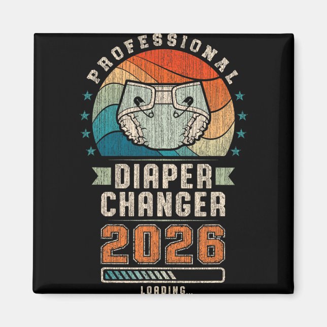 Aimant Futur Papa, Papa à Venir, Papa en Attente 2026 Cou (Devant)