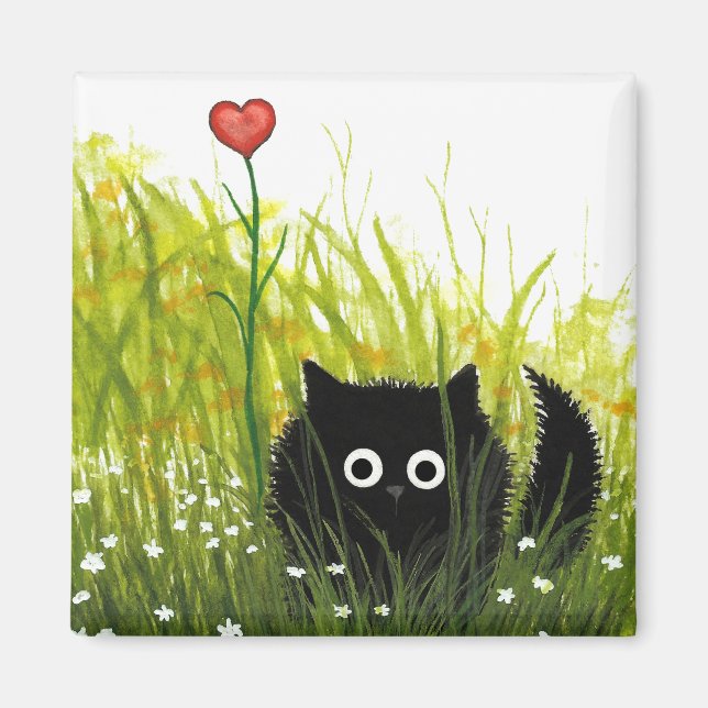 Aimant Fuzzy Black Chat One Love Bihrle (Devant)