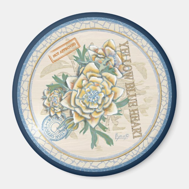 Aimant G Bureau de la création Fleur jaune (Devant)