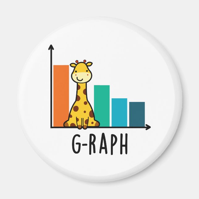 Aimant G-raph Funny Giraffe Graph Pun (Devant)