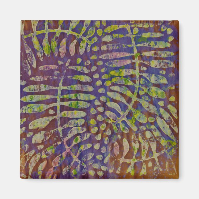 Aimant Gabarit d'impression Gelli Art Abstrait (Devant)