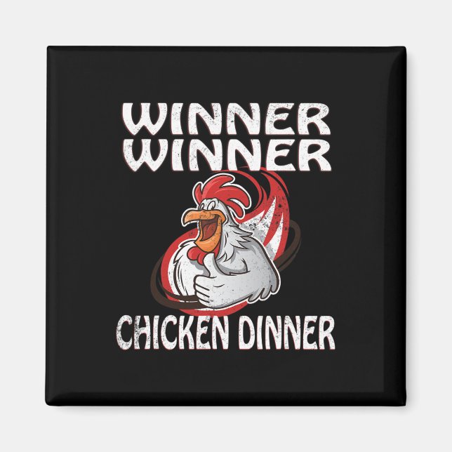 Aimant Gagnant Loser Vidéo Jeu Dîner de poulet Joueur (Devant)