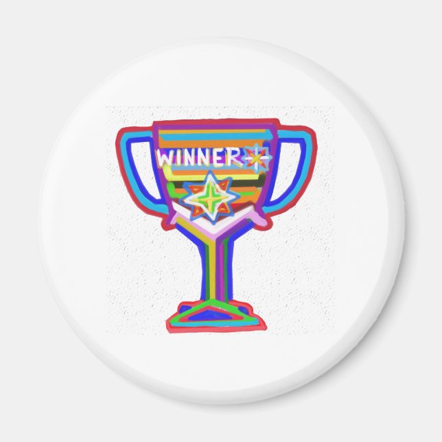 Aimant GAGNANT : Trophée artisanale : Encourager l'excell (Devant)