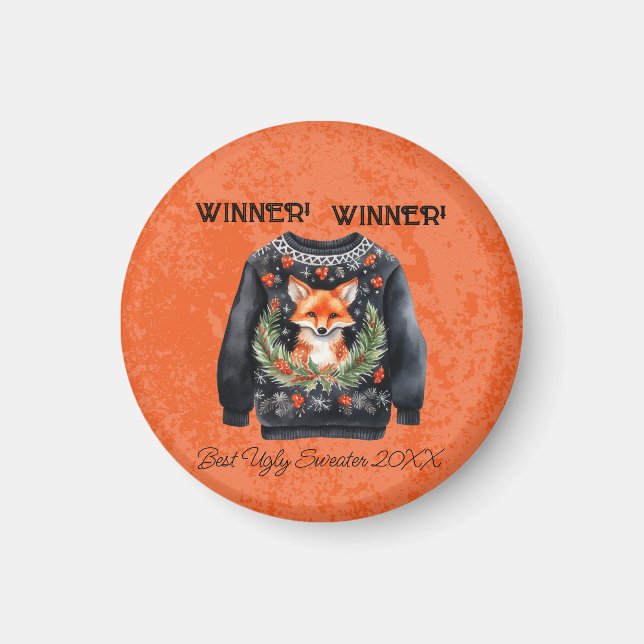 Aimant Gagnante ! Gagnante ! Meilleur pull moche de 20xx (Devant)