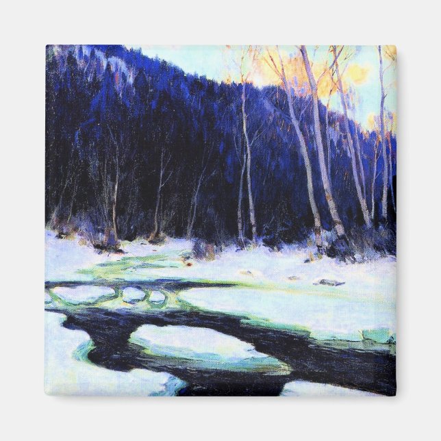 Aimant Gagnon - Le dégel de la rivière, art raffiné (Devant)