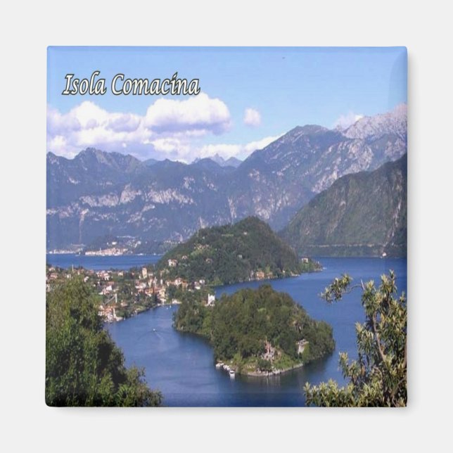 Aimant GAL048 ISOLA COMACINA, Lac de Côme Italie, Frigo (Devant)