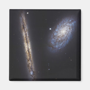Aimant Galaxie Edge-On Ngc 4302 & Galaxie Tilted Ngc 4298