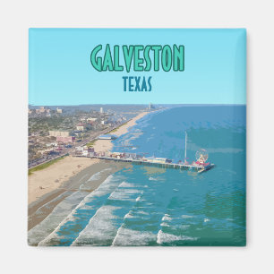 Aimant Galveston Texas Pier Shore Vintage