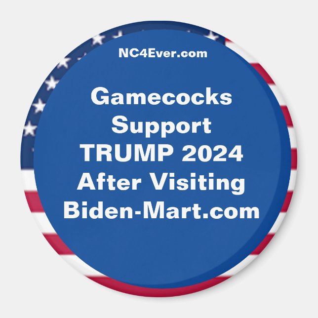 Aimant Gamecocks Support TRUMP 2024 After Fridge (Devant)