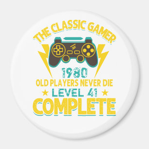 Aimant Gamer Anniversaire Cadeau personnalisé Année et âg