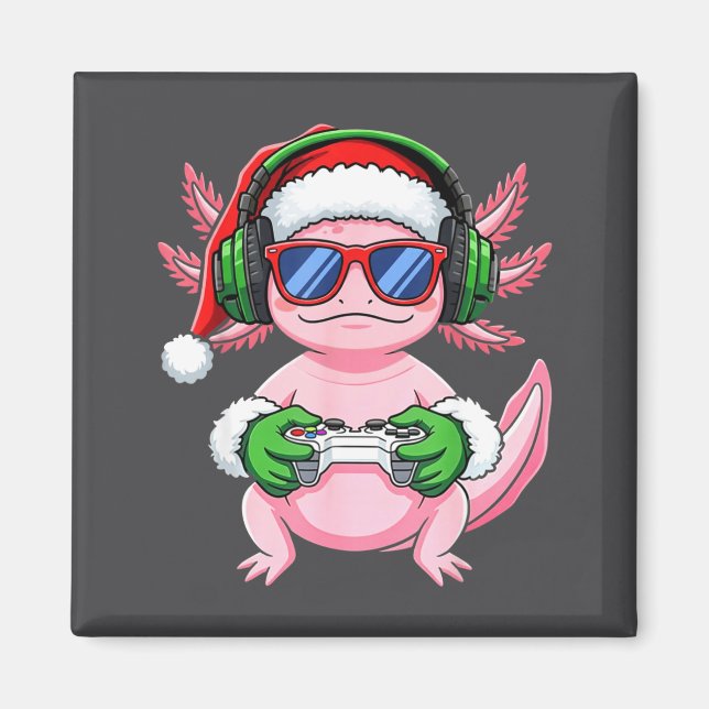 Aimant Gamer Axolotl Christmas Shirt Funny Video Game San (Devant)