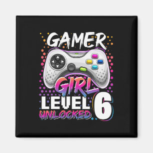 Aimant Gamer Girl Niveau 6 Déverrouillé Jeu vidéo 6e anni