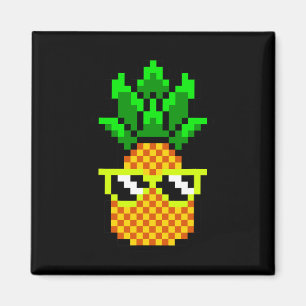 Aimant Gamer Girl Pineapple Sungles Retro 8 bits Vidéo Ga