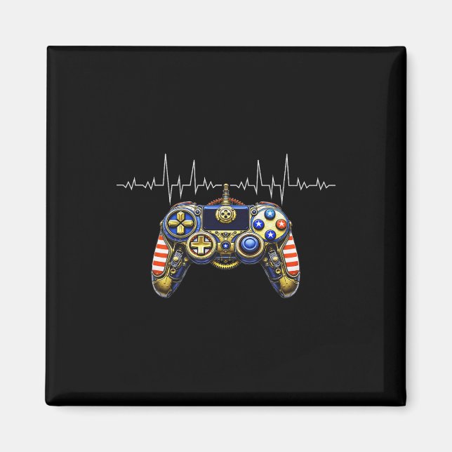 Aimant Gamer Heartbeat Design - Contrôleur de jeu Ecg Lin (Devant)
