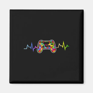 Aimant Gamer Heartbeat Jeux Vidéos Garçons Ados Garçons E