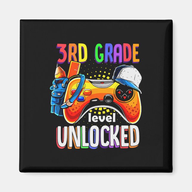 Aimant Gamer Retour À L'École Gamepad 3e Niveau Troisième (Devant)