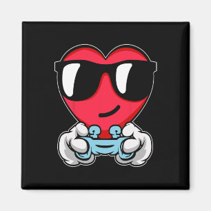 Aimant Gamer Valentines Jour mignon contrôleur de jeu vid