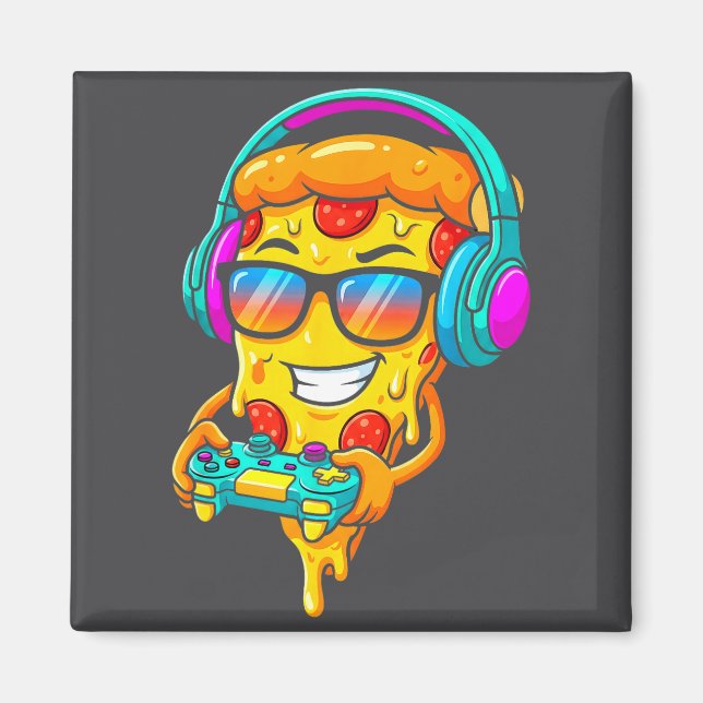 Aimant Gamer Zza Slice Video Gaming Boy Enthusiast Gamer  (Devant)
