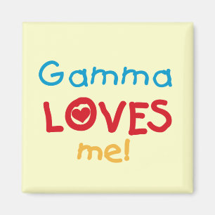 Aimant Gamma aime mes t-shirts et cadeaux