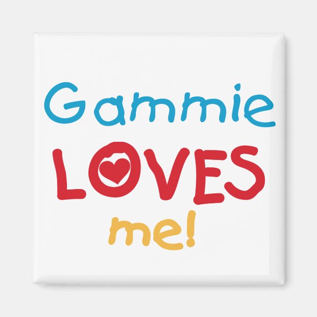 Aimant Gammie aime mes t-shirts et cadeaux (Devant)