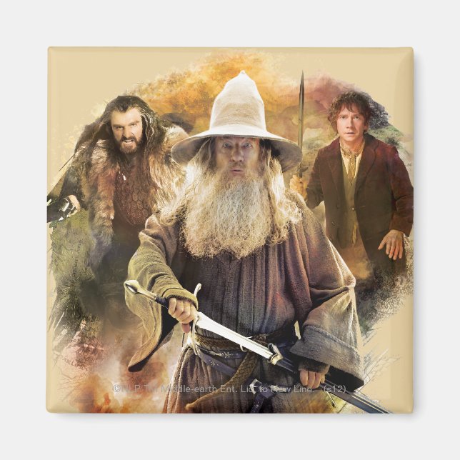 Aimant Gandalf, THORIN OAKENSHIELD™ & BILBO BAGGINS™ (Devant)