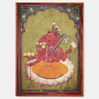Ganesha sur le point de jeter son lotus