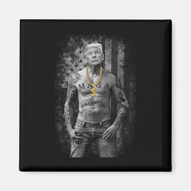 Aimant Gangster patriotique pro-Trump - Républ anti-libér (Devant)