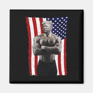 Aimant Gangster Pro Donald Trump Tatouage Républicain Amé